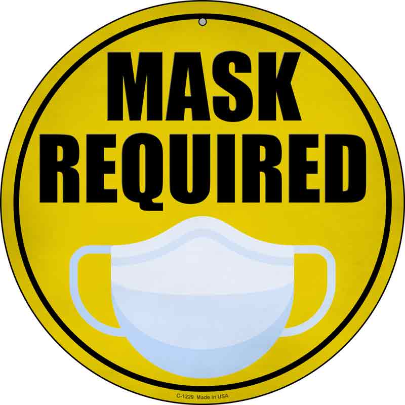 Mask Required Wholesale Novelty Circular SIGN