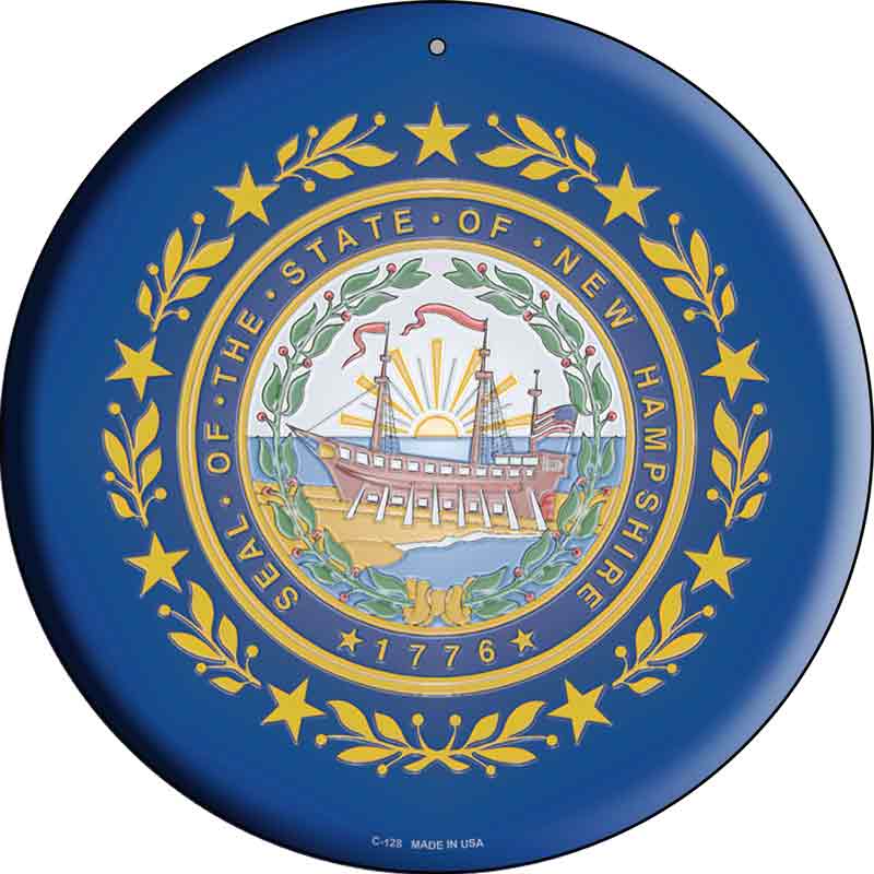 NEW Hampshire State Flag Wholesale Metal Circular Sign