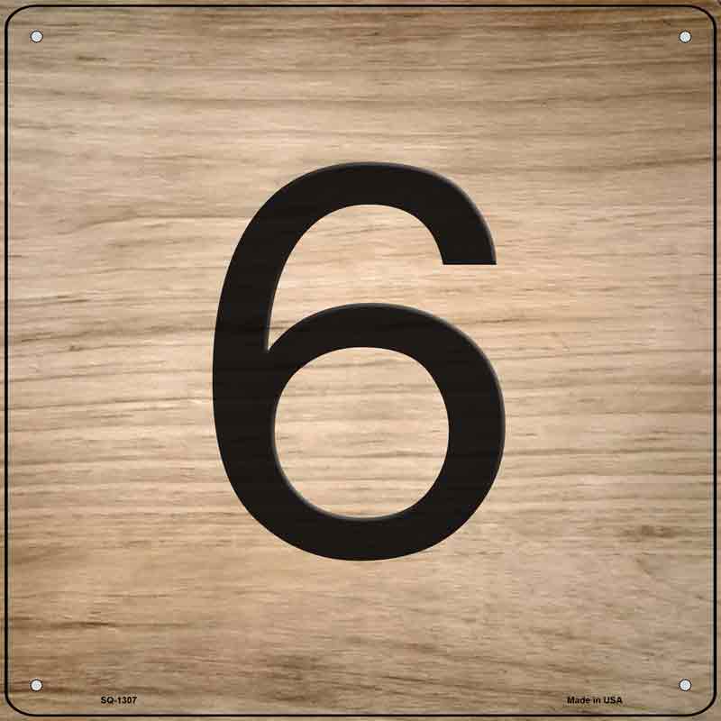 6 Number Tiles Wholesale Novelty Metal Square SIGN
