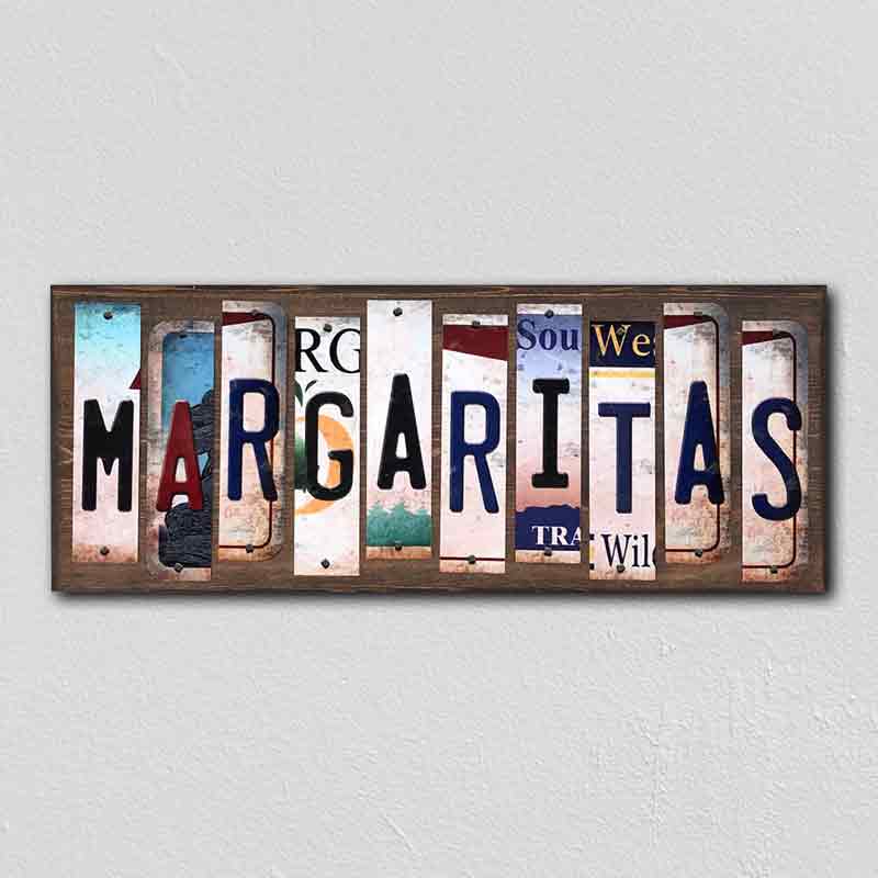 Margaritas Wholesale Novelty License Plate Strips Wood SIGN