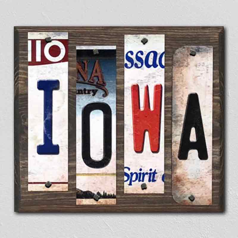 Iowa Wholesale Novelty License Plate Strips Wood Sign