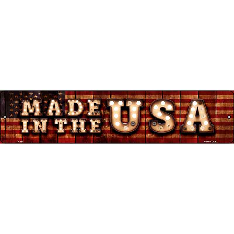 Made in the USA Bulb Lettering American FLAG Wholesale Small Street Sign