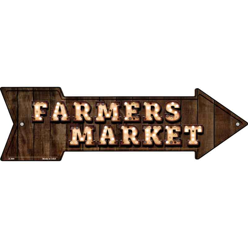 Farmers Market Bulb Letters Wholesale Novelty Arrow SIGN