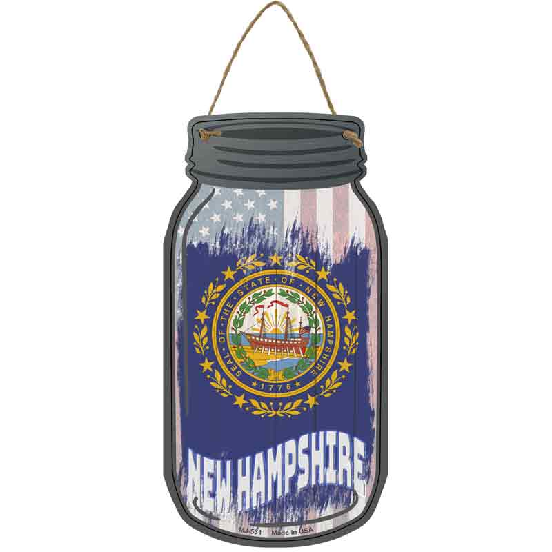 New Hampshire | USA FLAG Wholesale Novelty Metal Mason Jar Sign
