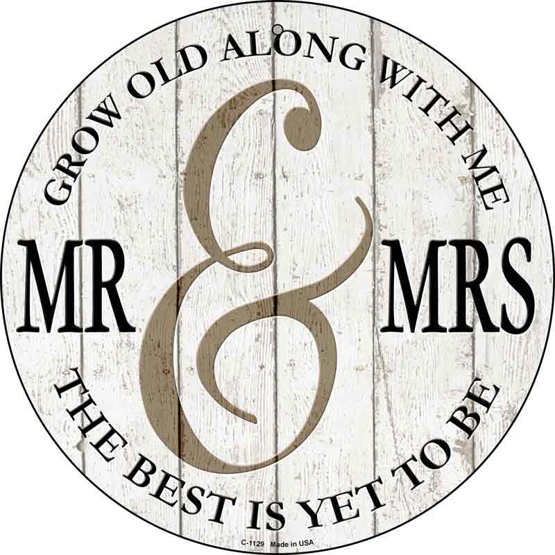 Mr and Mrs White Wholesale Novelty Metal Circular SIGN