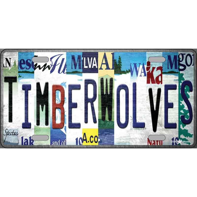 Timberwolves Strip Art Wholesale Novelty Metal License Plate Tag