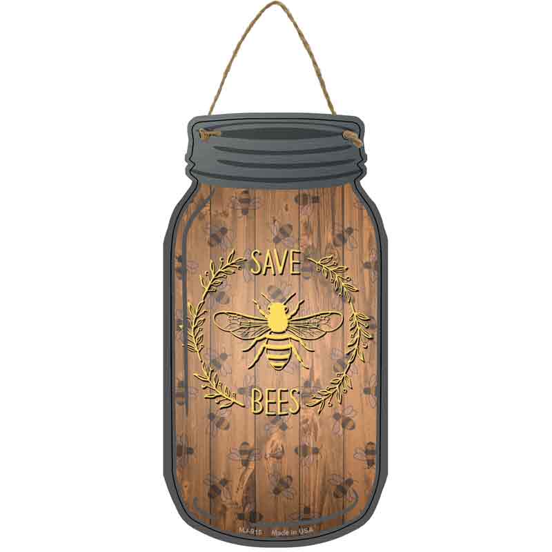 Save Bees Wood Wholesale Novelty Metal Mason Jar SIGN