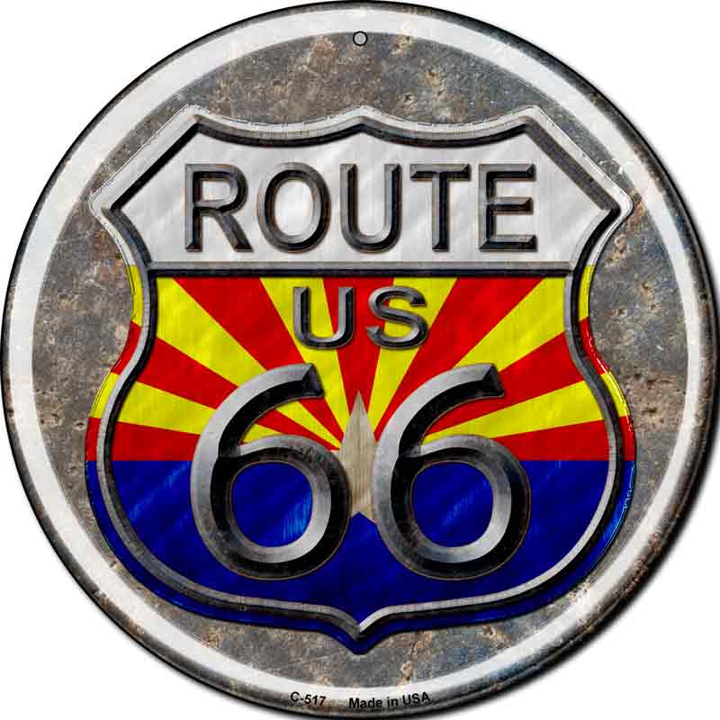 Arizona ROUTE 66 Wholesale Novelty Metal Circular Sign