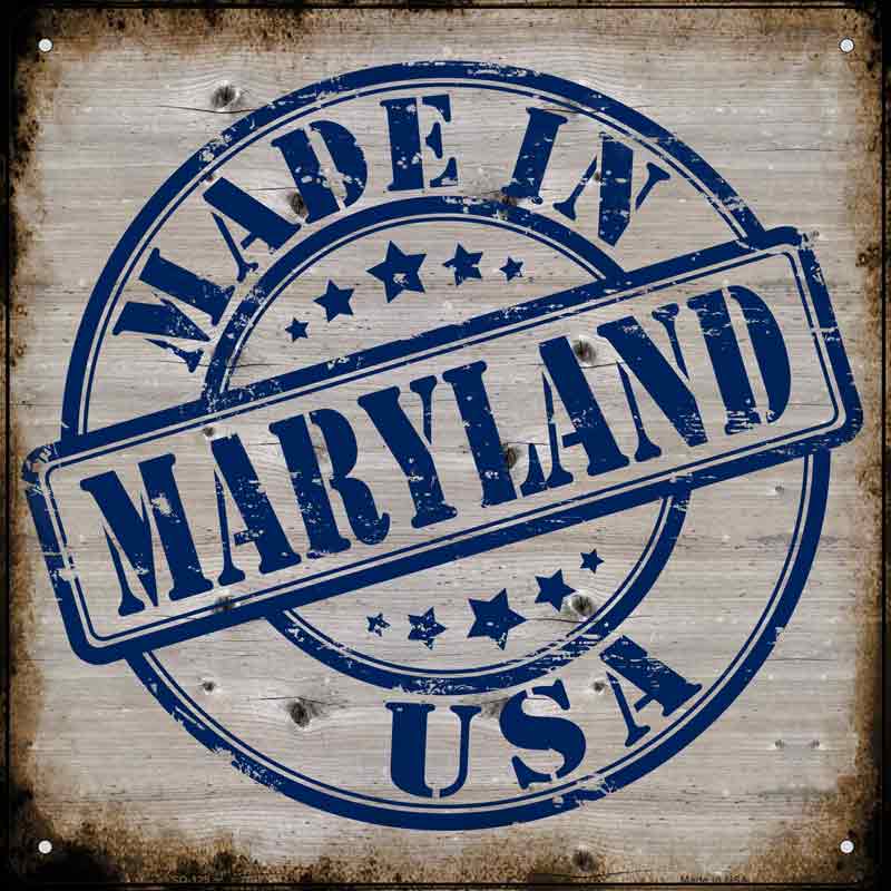 Maryland Stamp On Wood Wholesale Novelty Metal Square SIGN