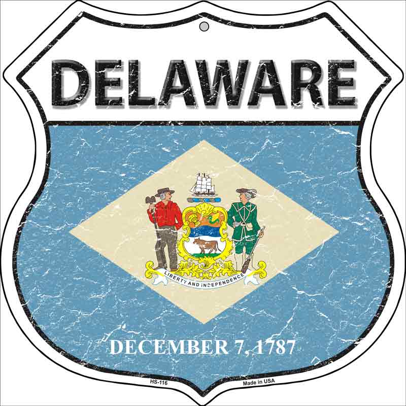 Delaware State FLAG Highway Shield Wholesale Metal Sign
