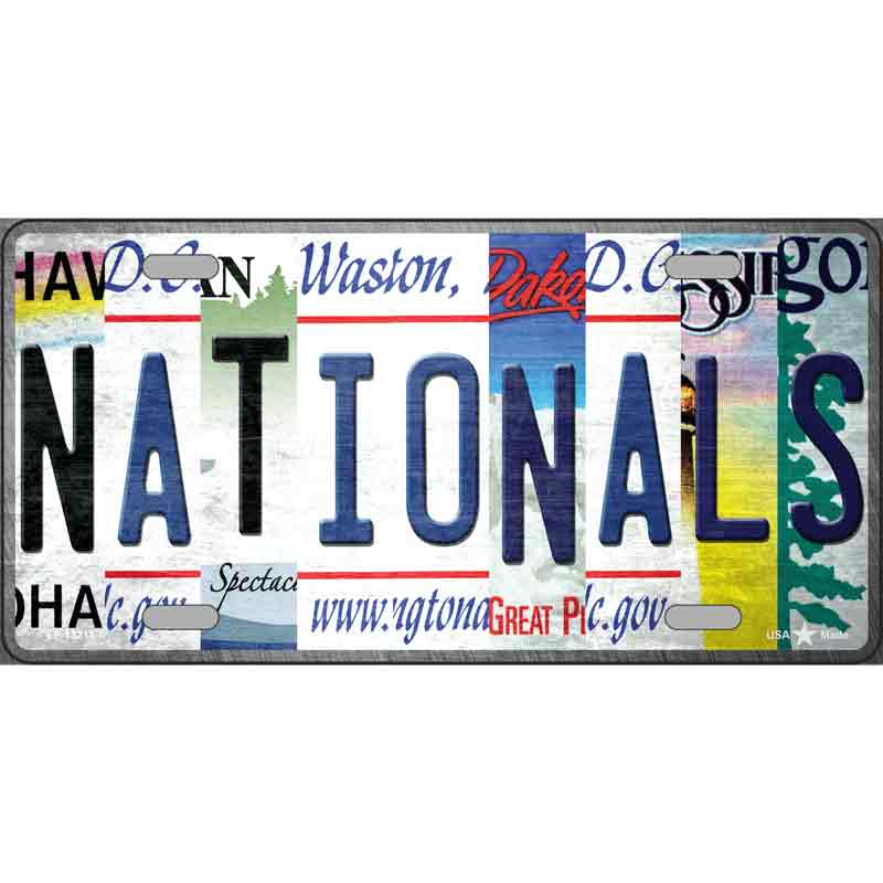 Nationals Strip Art Wholesale Novelty Metal License Plate Tag