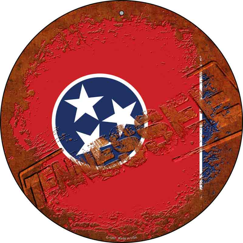 Tennessee Rusty Stamped Wholesale Novelty Metal Circular SIGN