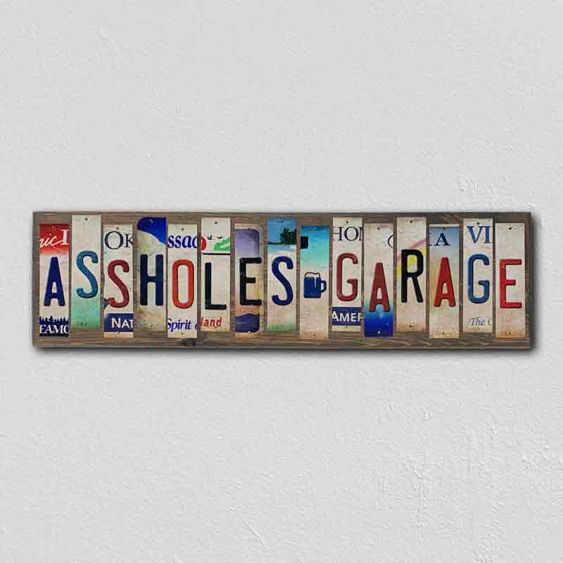 Assholes Garage Wholesale Novelty License Plate Strips Wood Sign