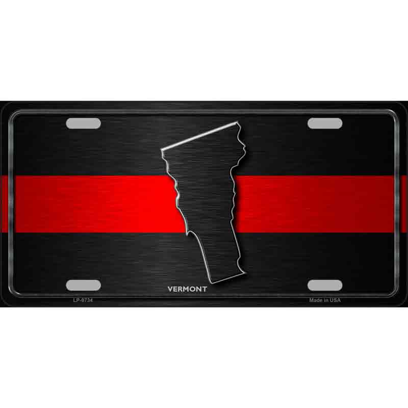 Vermont Thin Red Line Wholesale Metal Novelty LICENSE PLATE