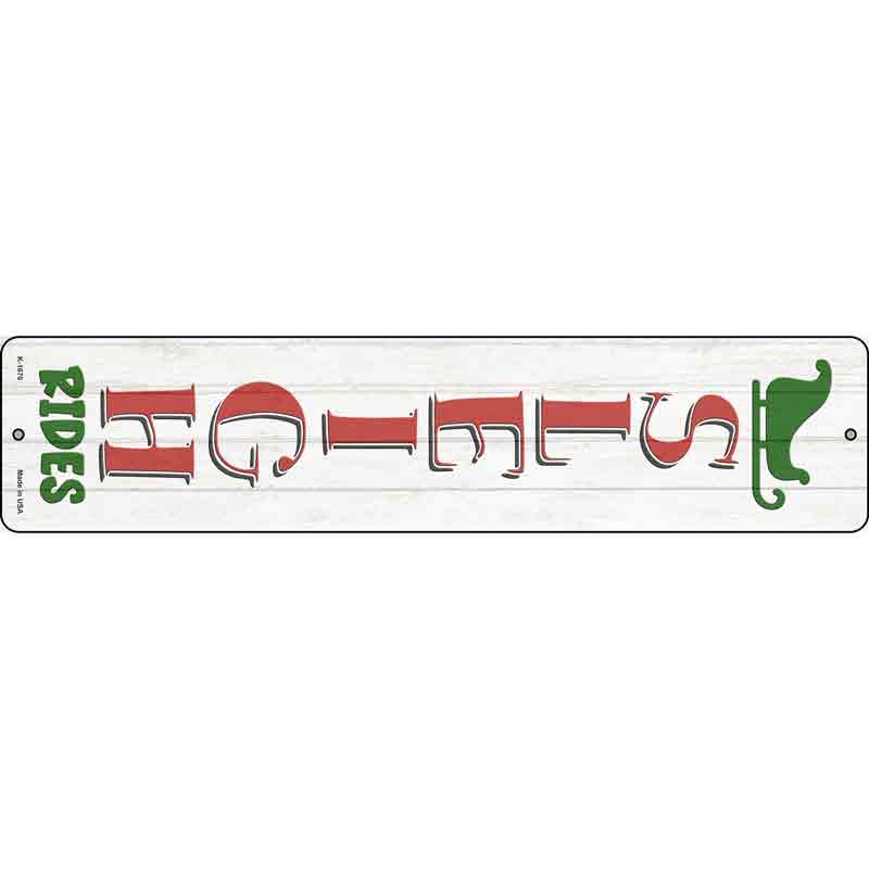 Sleigh Rides White Wholesale Novelty Small Metal Street Sign