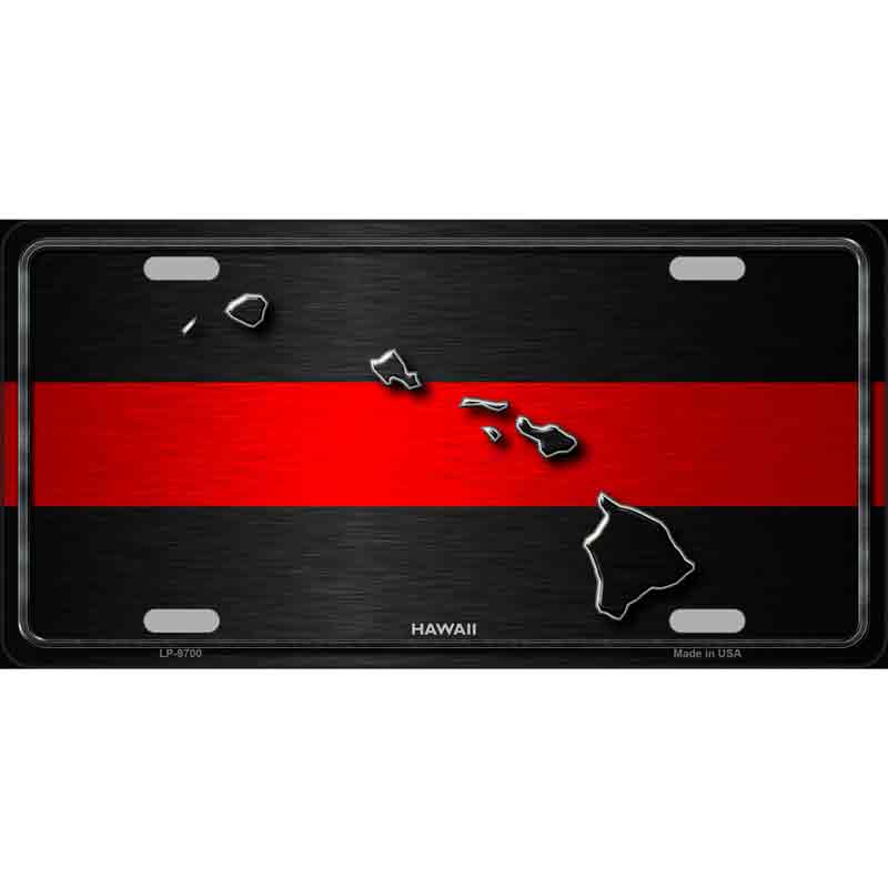 Hawaii Thin Red Line Wholesale Metal Novelty LICENSE PLATE