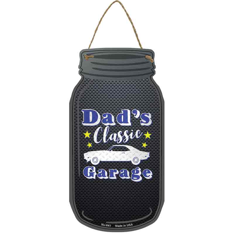 Dads Classic Garage Blue Wholesale Novelty Metal Mason Jar SIGN