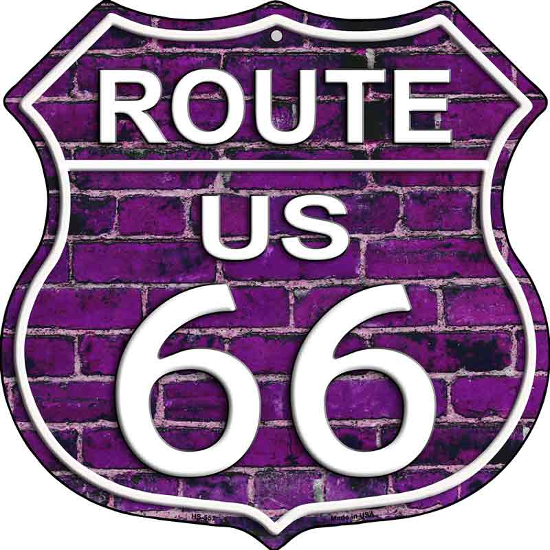 Route 66 Purple Brick Wall Wholesale Metal Novelty Highway Shield