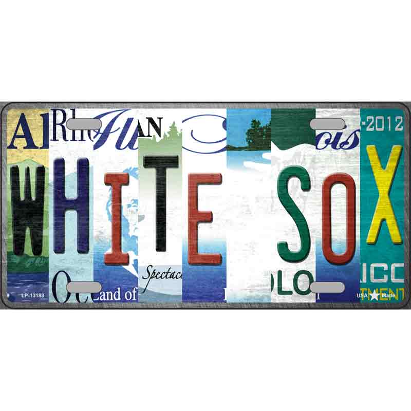 White Sox Strip Art Wholesale Novelty Metal License Plate Tag