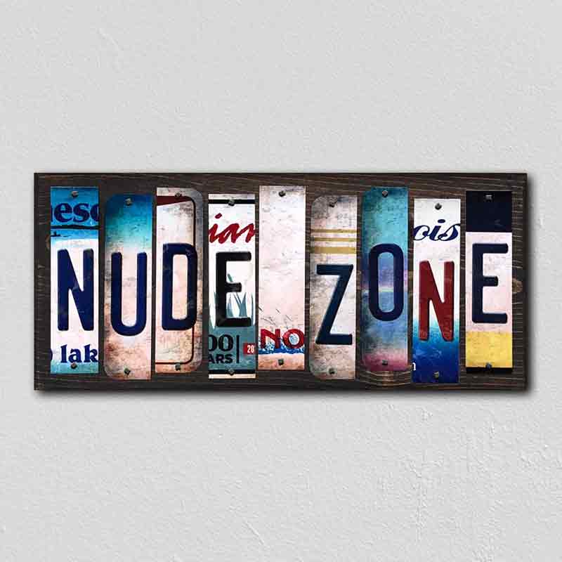 Nude Zone Wholesale Novelty License Plate Strips Wood Sign