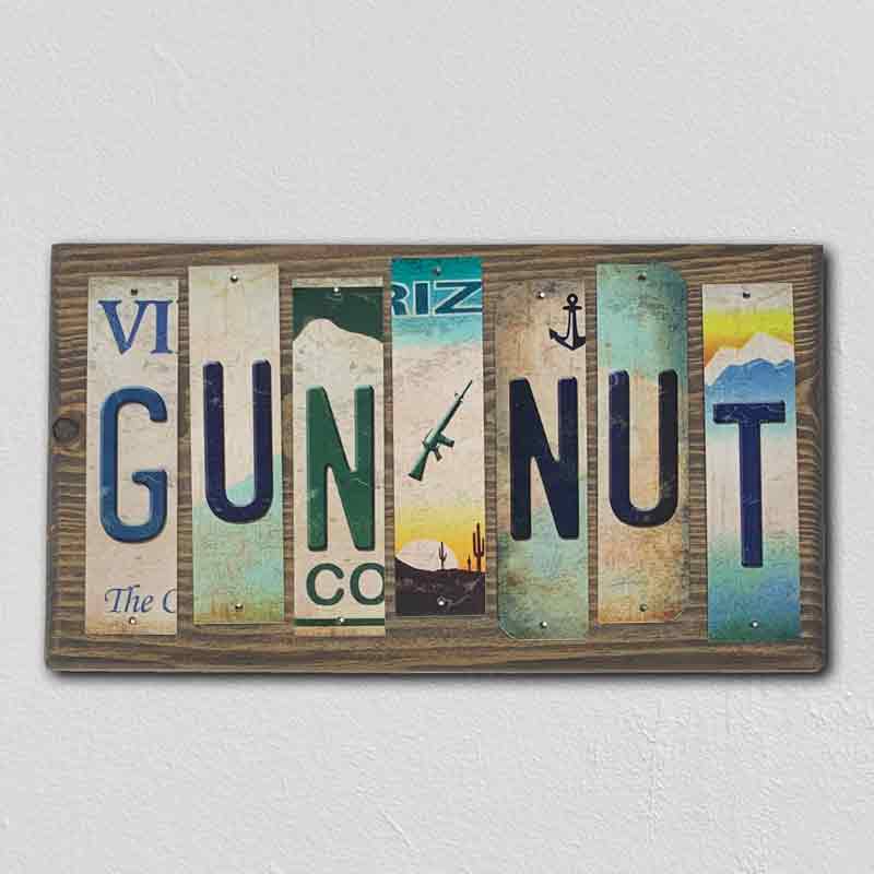 Gun Nut Wholesale Novelty License Plate Strips Wood Sign
