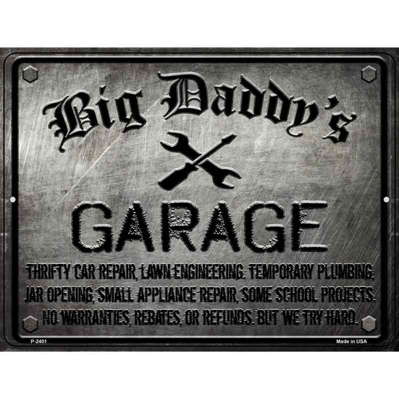 Big Daddys Garage Wholesale Novelty Metal Parking SIGN