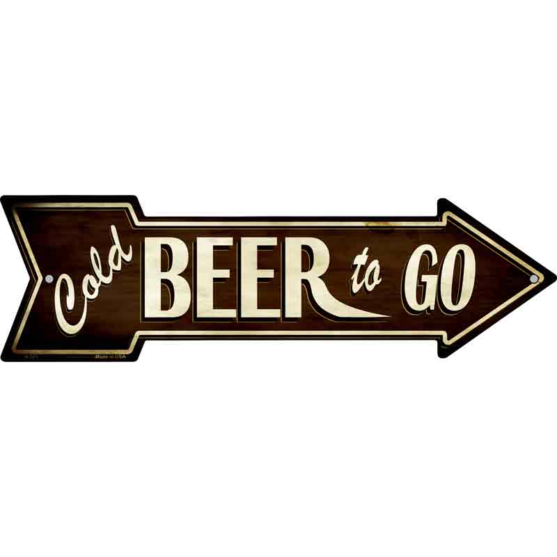 Cold Beer To Go Wholesale Novelty Metal Arrow SIGN