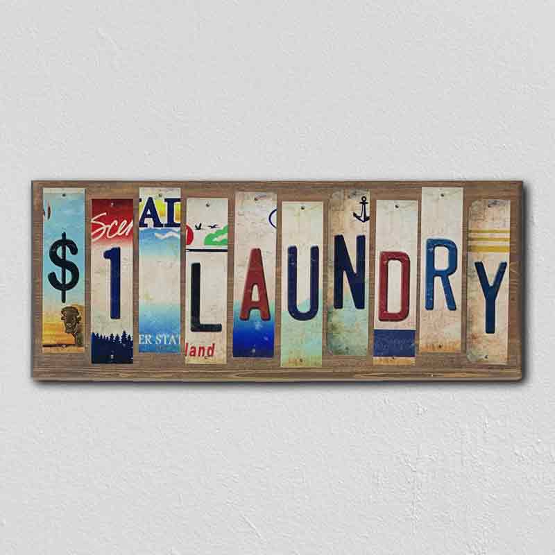 1 Dollar Laundry Wholesale Novelty License Plate Strips Wood Sign