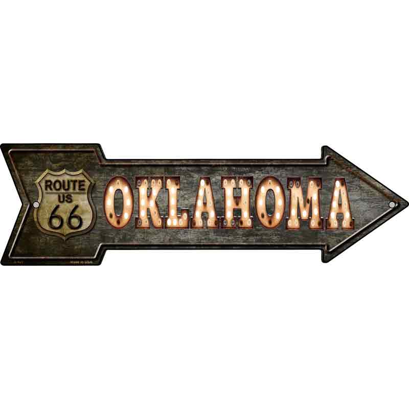 Oklahoma ROUTE 66 Bulb Letters Wholesale Novelty Metal Arrow Sign