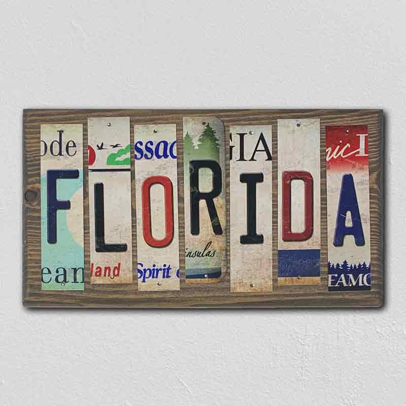 Florida Wholesale Novelty License Plate Strips Wood Sign