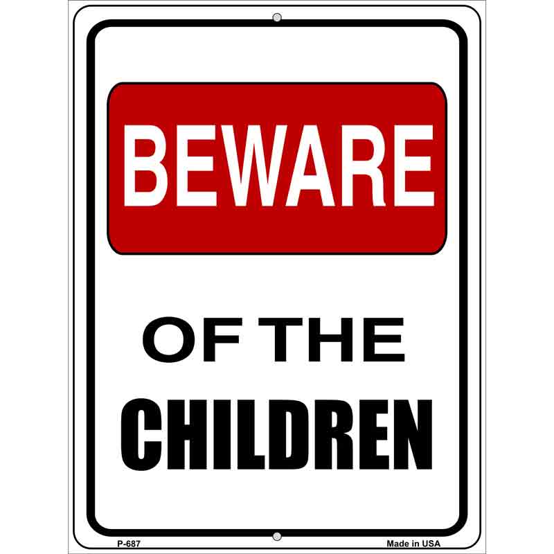 Beware Of Children Wholesale Metal Novelty Parking SIGN