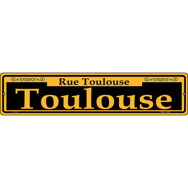 Toulouse Yellow Wholesale Novelty Small Metal Street Sign