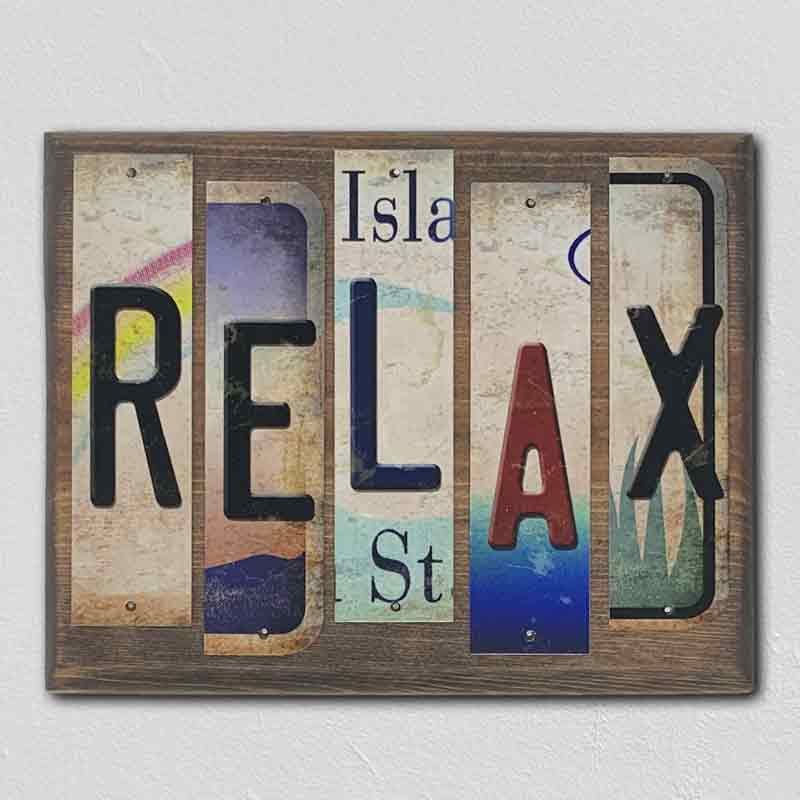 Relax Wholesale Novelty License Plate Strips Wood Sign