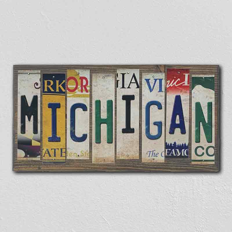 Michigan Wholesale Novelty License Plate Strips Wood Sign