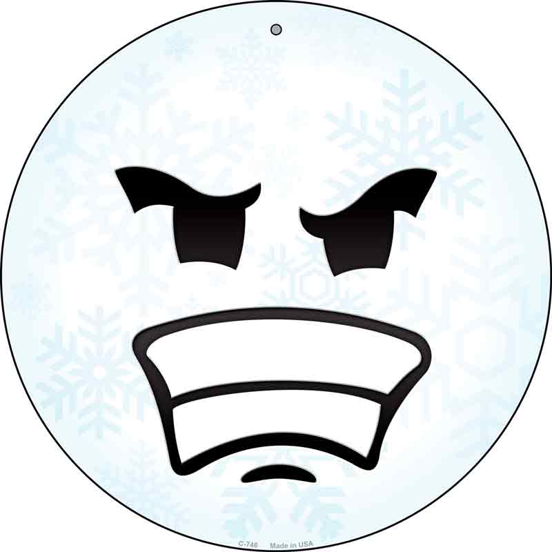 Angry Face Snowflake Wholesale Novelty Metal Circular SIGN