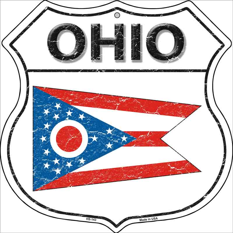 Ohio State FLAG Highway Shield Wholesale Metal Sign