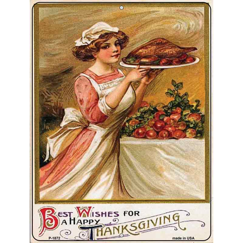Best Wishes for Thanksgiving Vintage POSTER Wholesale Parking Sign