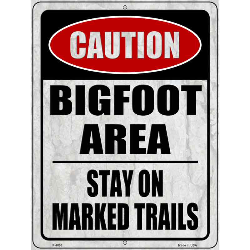 Caution Bigfoot Area Wholesale Novelty Metal Parking SIGN