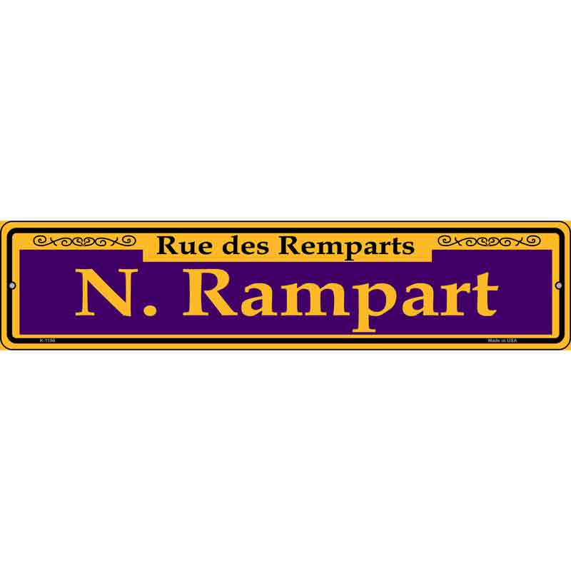N. Rampart Purple Wholesale Novelty Small Metal Street Sign