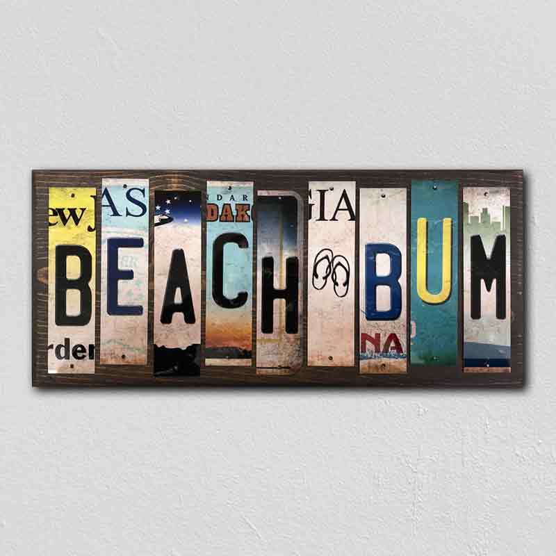 Beach Bum Wholesale Novelty License Plate Strips Wood SIGN WS-592
