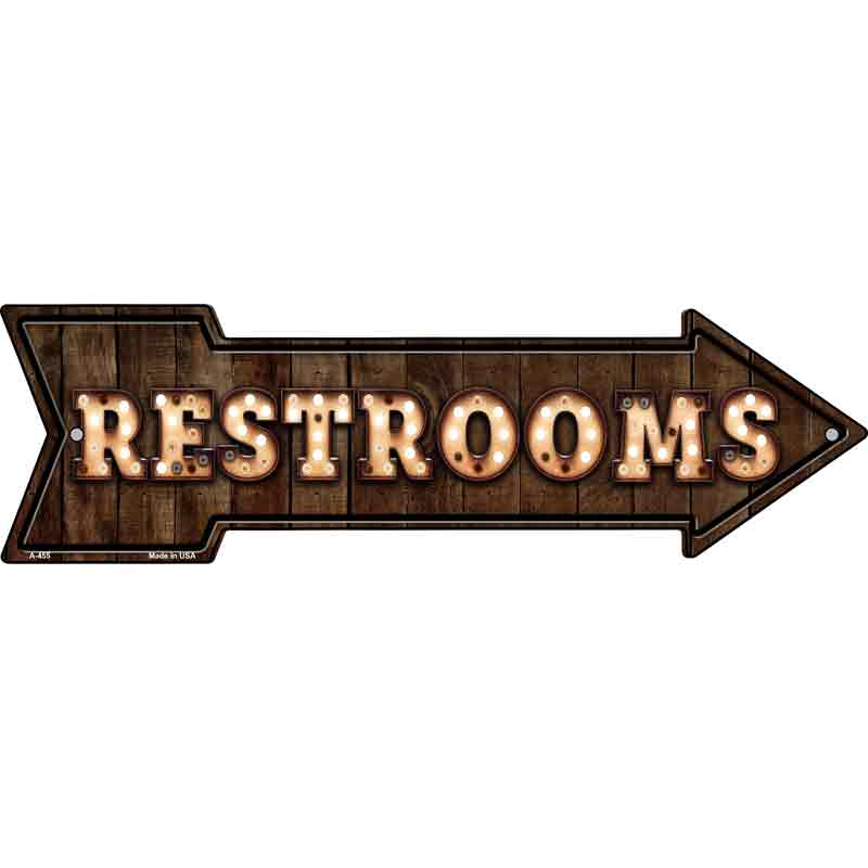 Restrooms Bulb Letters Wholesale Novelty Arrow SIGN