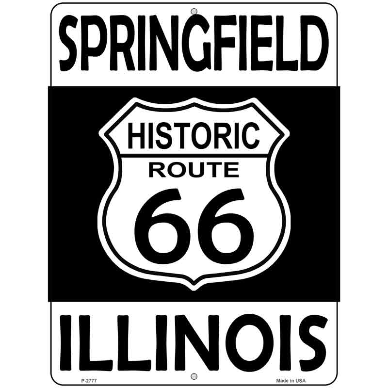 Springfield Illinois Historic ROUTE 66 Wholesale Novelty Metal Parking Sign