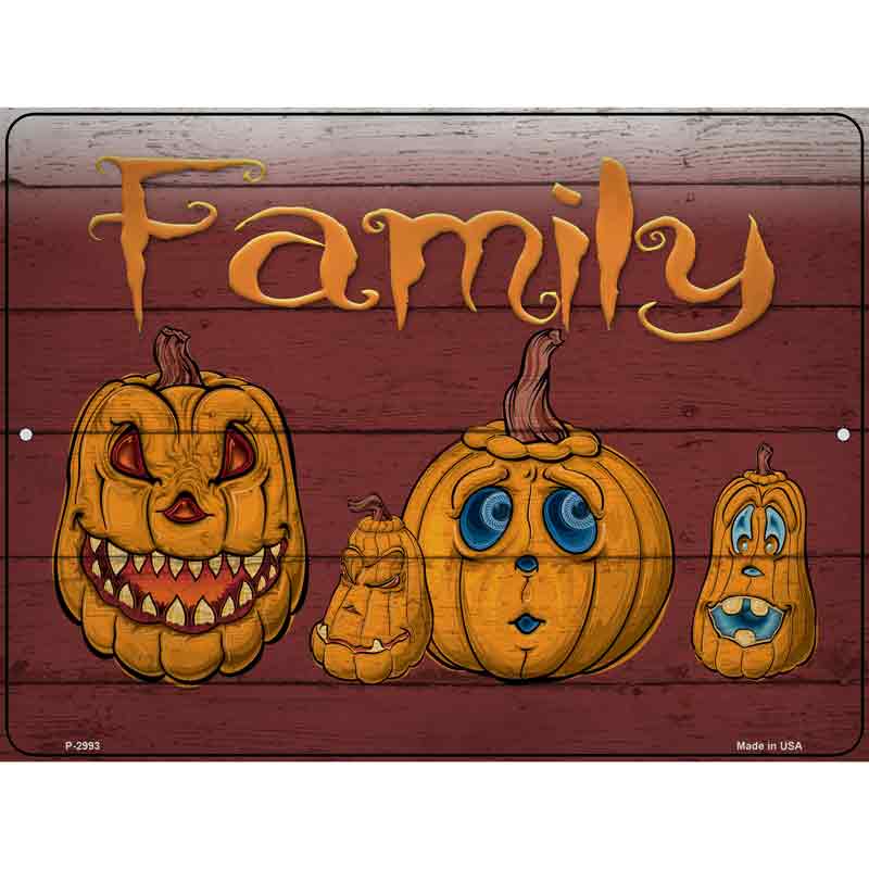 Family Cartoon Pumpkins Wholesale Novelty Metal Parking SIGN
