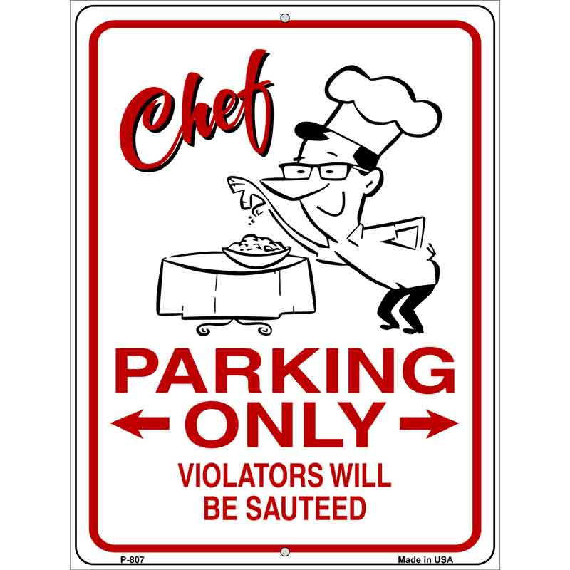 Chef Parking Only Wholesale Metal Novelty Parking SIGN