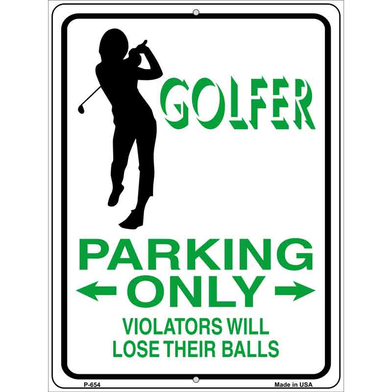 Golfer Parking Only Female Wholesale Metal Novelty Parking SIGN