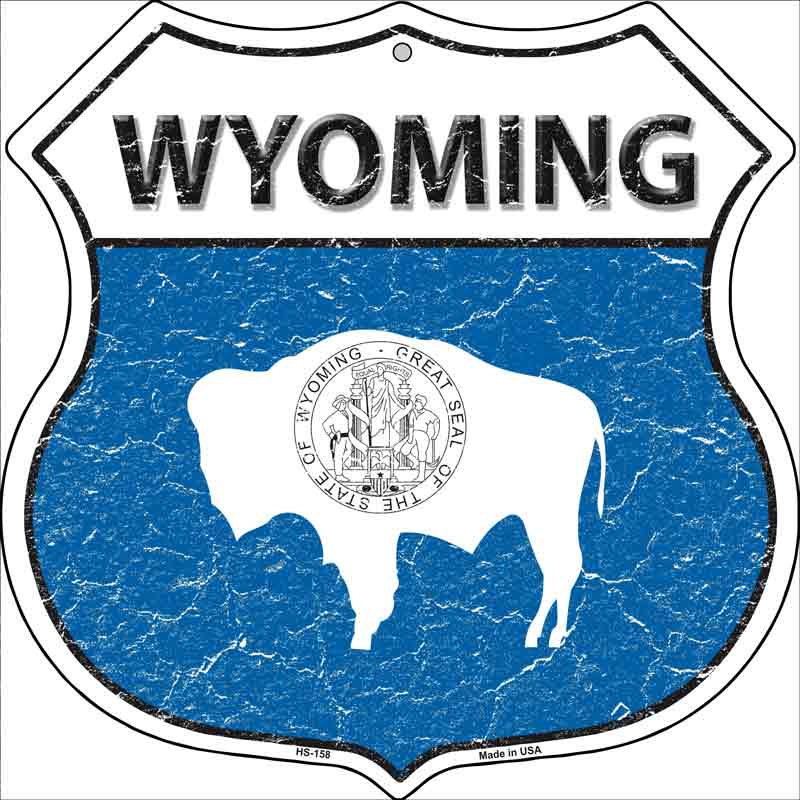 Wyoming State FLAG Highway Shield Wholesale Metal Sign