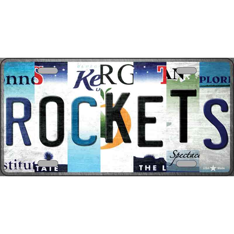 Rockets Strip Art Wholesale Novelty Metal License Plate Tag