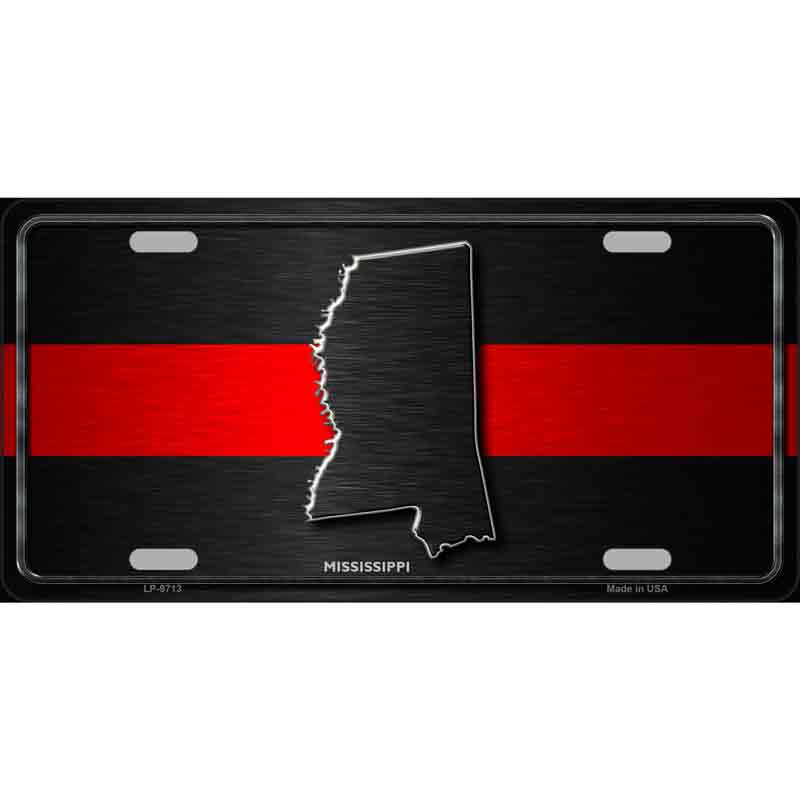 Mississippi Thin Red Line Wholesale Metal Novelty LICENSE PLATE
