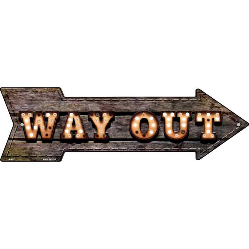 Way Out Bulb Letters Wholesale Novelty Arrow SIGN
