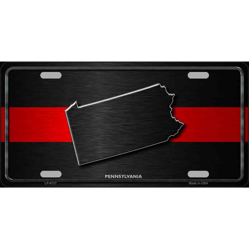 Pennsylvania Thin Red Line Wholesale Metal Novelty LICENSE PLATE